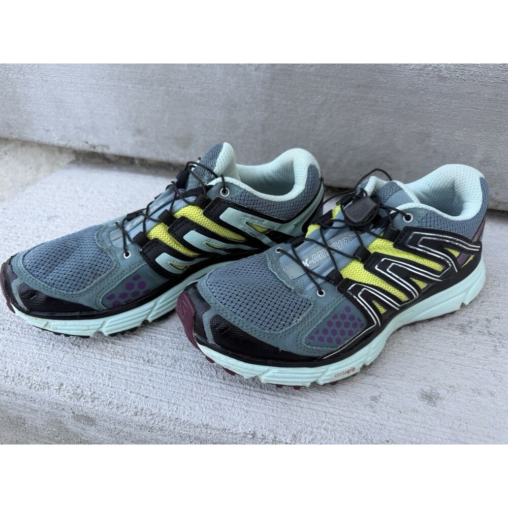 Trail - Salomon X-Mission 3 Men’s Gray/Blue Low Top Lace-Up Athletic Sneakers